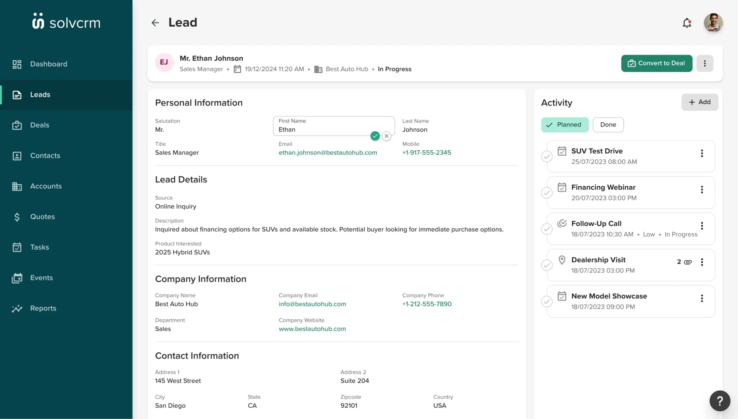 Car Dealership Feature Screenshot