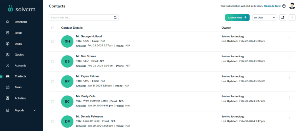 CRM Contact Management